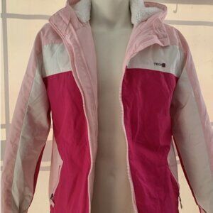 Kids Swiss Tech Pink and White Winter Jacket, Size 14 -16